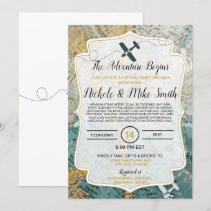 Viaje Tema tarjeta de invitación a la ducha de beb