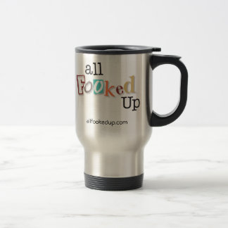 Viaje Todo el Fooked encima de la taza de café