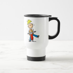 Viaje Trabajador de construcción con la taza del