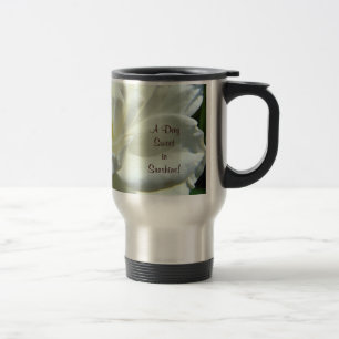 Viaje ¡Un día dulce en el sol! Taza de café Rosa Blanca