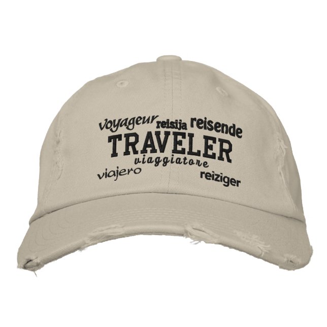 Viajero de mundo - gorra bordado (Anverso)