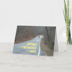 Viajero de tarjetas de cumpleaños en motocicleta p