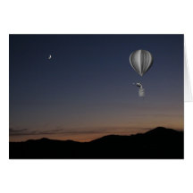 Viajero del mundo. Globo de aire caliente, puesta 