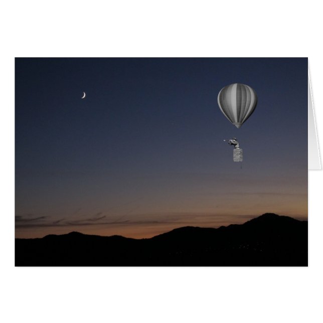 Viajero del mundo. Globo de aire caliente, puesta  (Anverso (Horizontal))