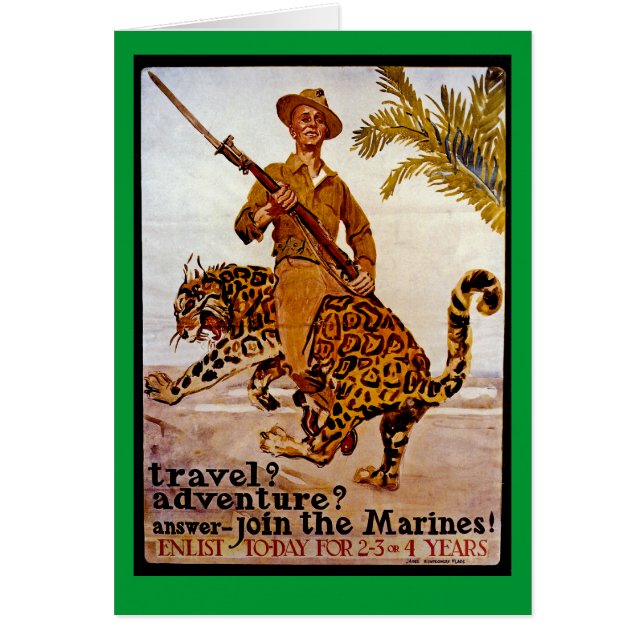 ¿Viajes? ¿Aventura? ¡Únete a los marines! (Frente)