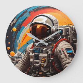 Viajes cósmicos Reloj de pared del espacio retro