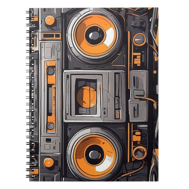 Viajes de cuadernos de boombox retro (Frente)