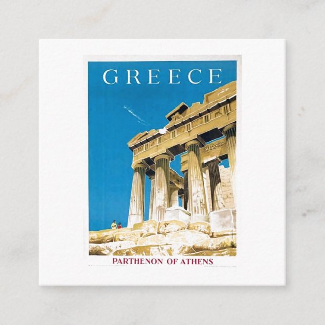 Viajes de época Atenas Grecia Tarjeta de Templo Pa (Anverso)
