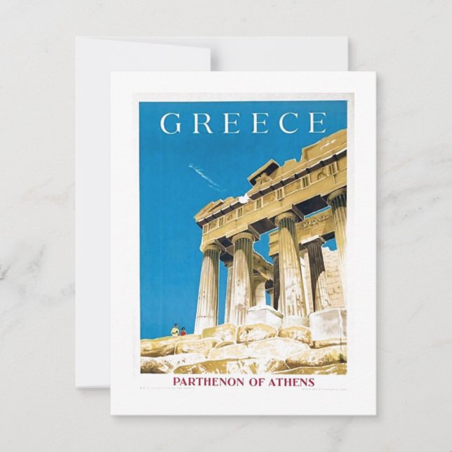 Viajes de época Atenas Grecia Tarjeta de Templo Pa (Anverso)