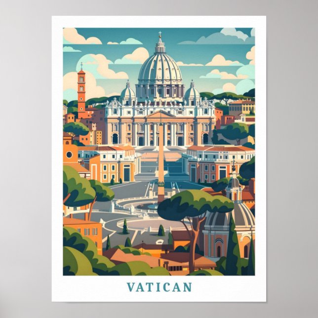 Viajes de época de arte elegante en el Vaticano (Frente)