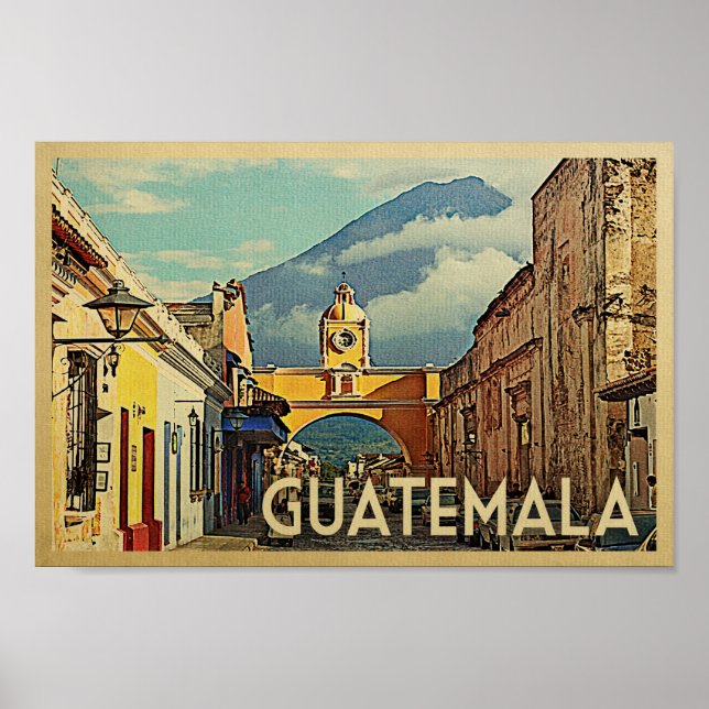 Viajes de época de Guatemala Viajes de Poster Arte (Frente)