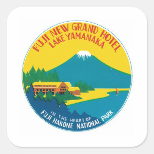 Viajes de época Fuji Japón Etiqueta de arte