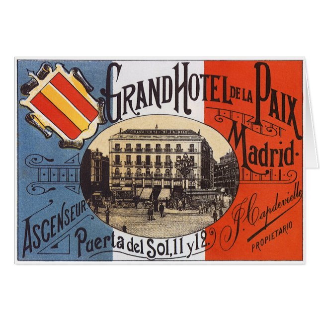 Viajes de época, Grand Hotel Paix, Madrid, España (Anverso (Horizontal))