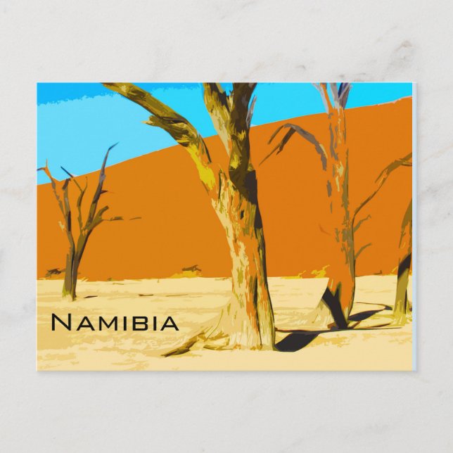 Viajes de época Vlei muerto, postal de Namibia (Anverso)