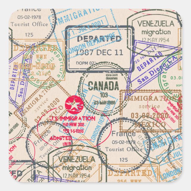 Viajes de sellos de pasaporte (Anverso)