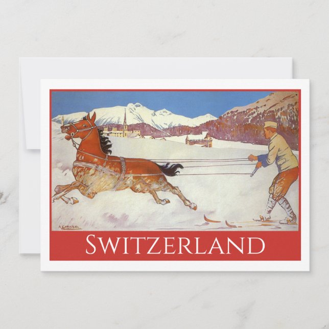 Viajes de vintage, invierno en Inglaterra en Suiza (Anverso)