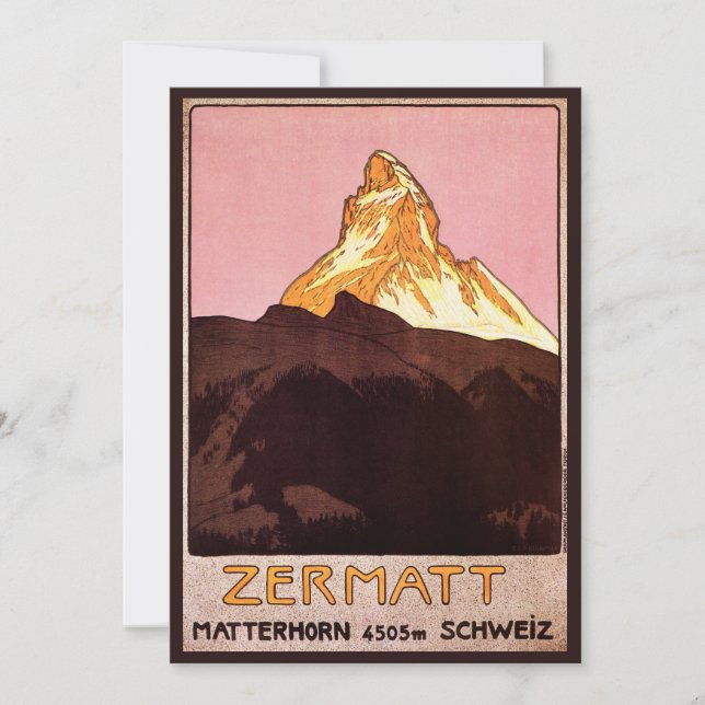 Viajes de vintage, montaña Matterhorn, Suiza (Anverso)