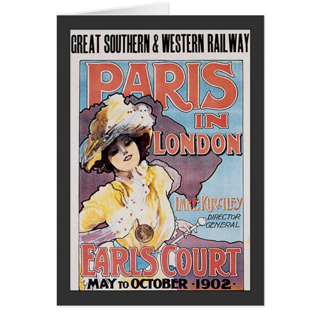 Viajes de vintage, París, mujer ferroviaria de Lon (Frente)