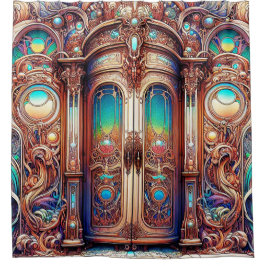 Viajes desde la cortina de ducha del armario