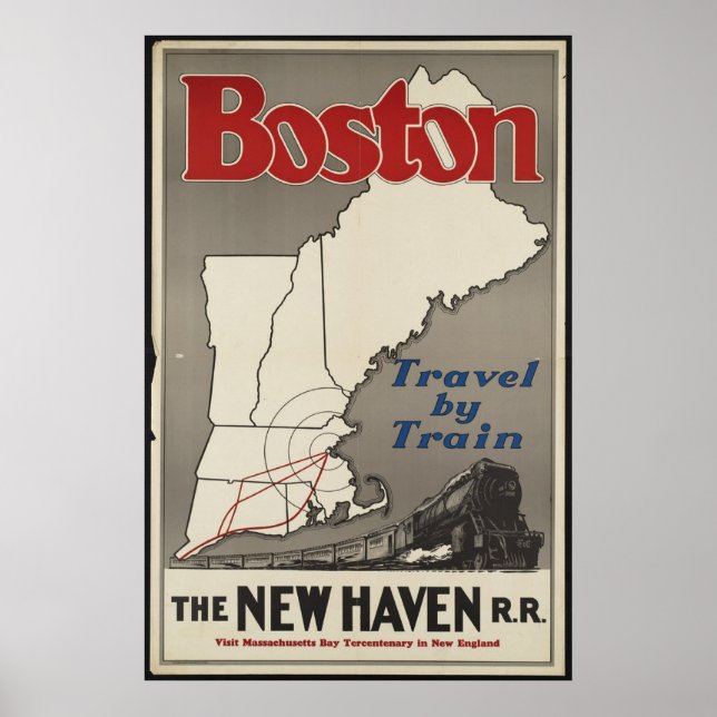Viajes en tren de Boston Viajes Posters y pinturas (Frente)