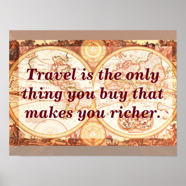 Viajes te hacen más rico - impresión de arte (Frente)