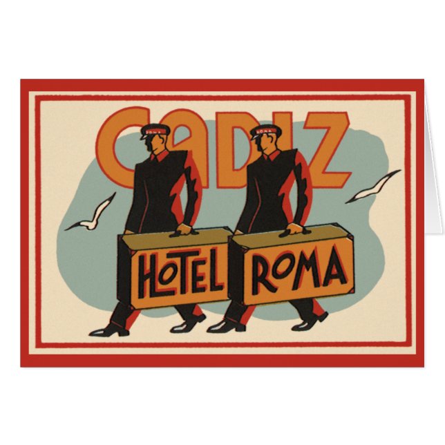 Viajes Vintage Bellhops Hotel Roma, Cádiz, España (Anverso (Horizontal))