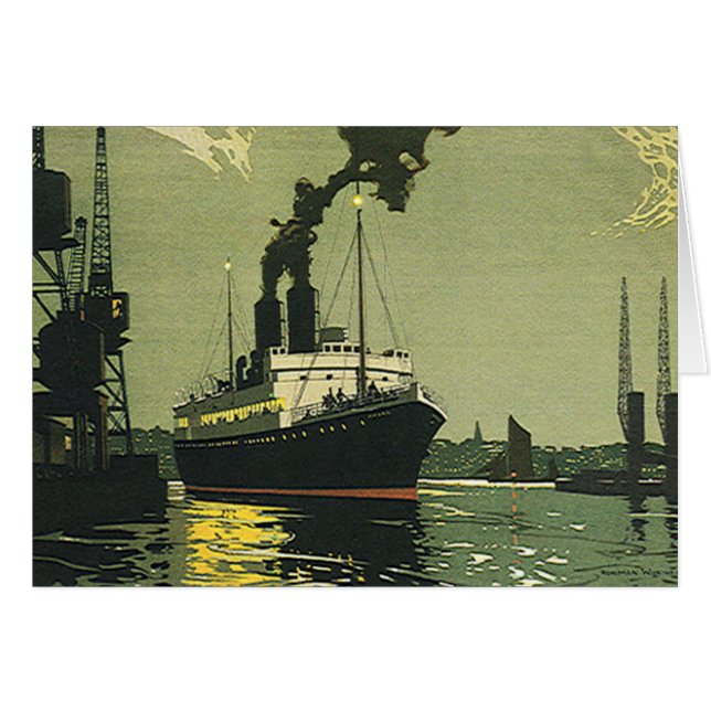 Viajes vintage, crucero en puerto (Anverso (Horizontal))