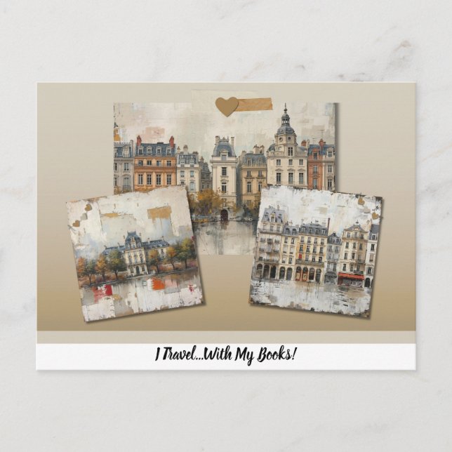 ¡Viajó...Con Mis Libros! Tarjeta Postal (Anverso)