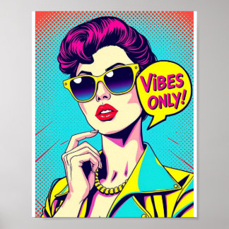 Vibes de arte pop retro - Poster estético