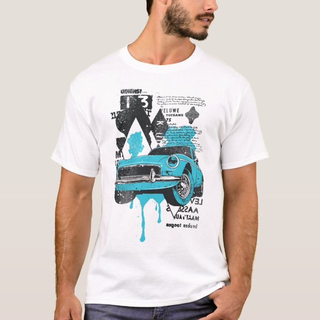 Vibes de coches de época camiseta (Anverso)