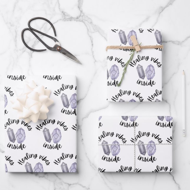 Vibes de curación de cristal dentro de hojas de pa (Anverso)