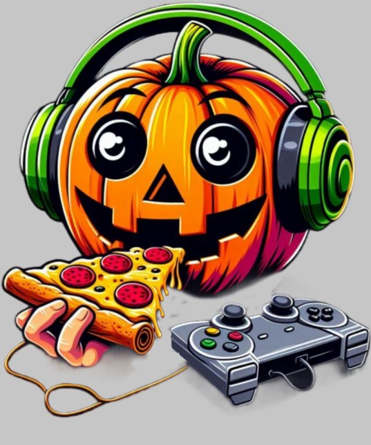 Vibes de Halloween curas: Calabaza disfruta pizza (Cuello)