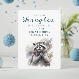 Vibes de invierno Raccoon - Tarjeta de invitación