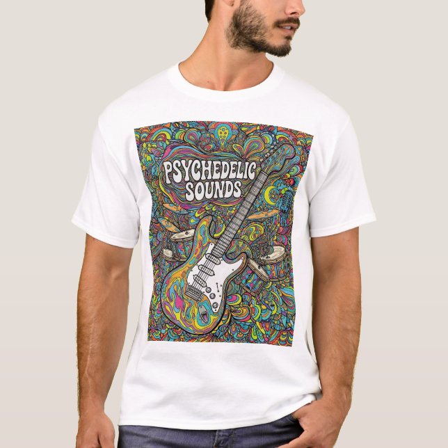 Vibes de música psicodélica camiseta gráfica retro (Anverso)