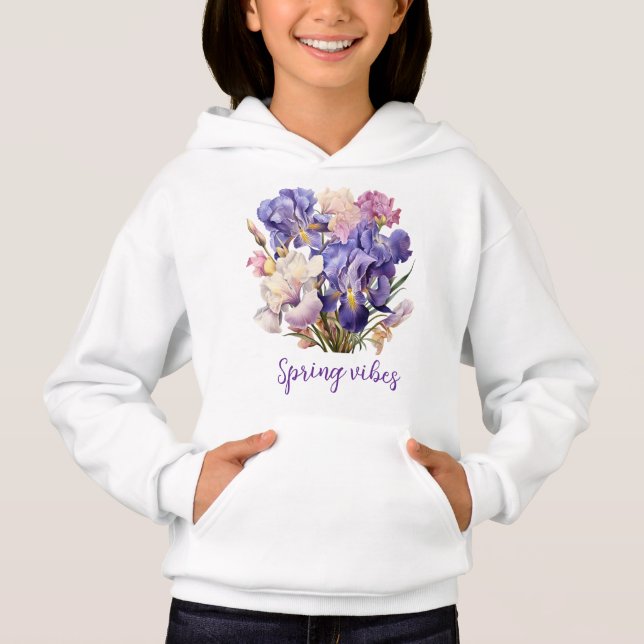 "Vibes de primavera" morado con tema floral (Anverso)
