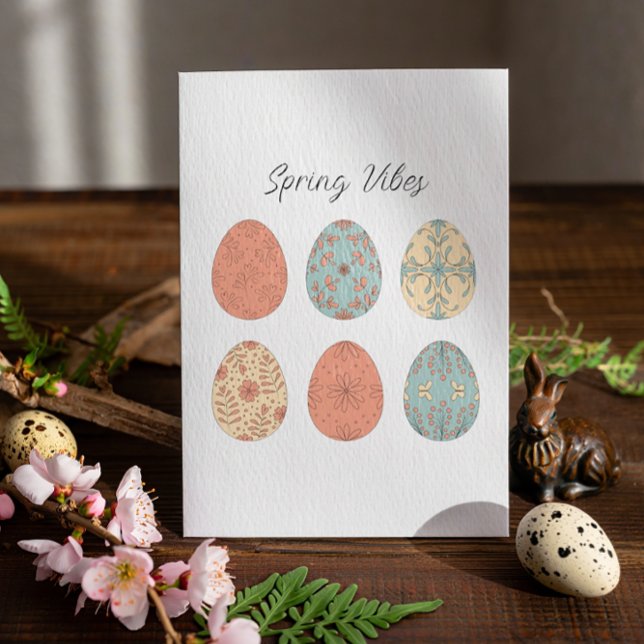 Vibes de primavera - Tarjeta de Pascua con estampa (Subido por el creador)