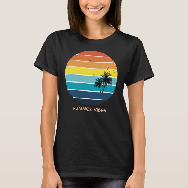 Vibes de verano Beach vibes camiseta de mujer (Anverso)