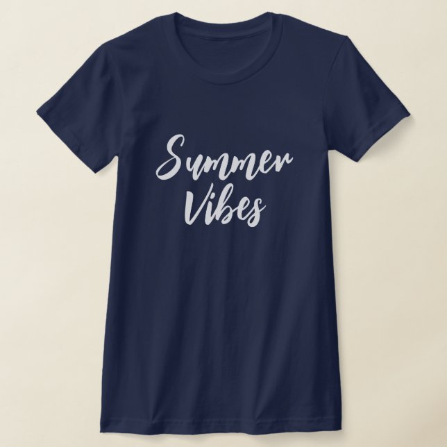 Vibes de verano camiseta de ajuste delgada azul ma (Distribución)