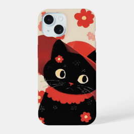 Vibes de verano personalizadas Gato negro floral l