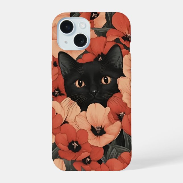 Vibes de verano personalizadas Gato negro floral l (Reverso )