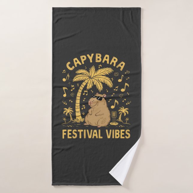 Vibes del festival de Capybara (Toalla de baño)