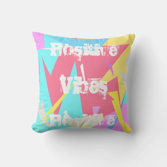 Vibes positivas Resumen de la almohada del cojín d (Anverso)