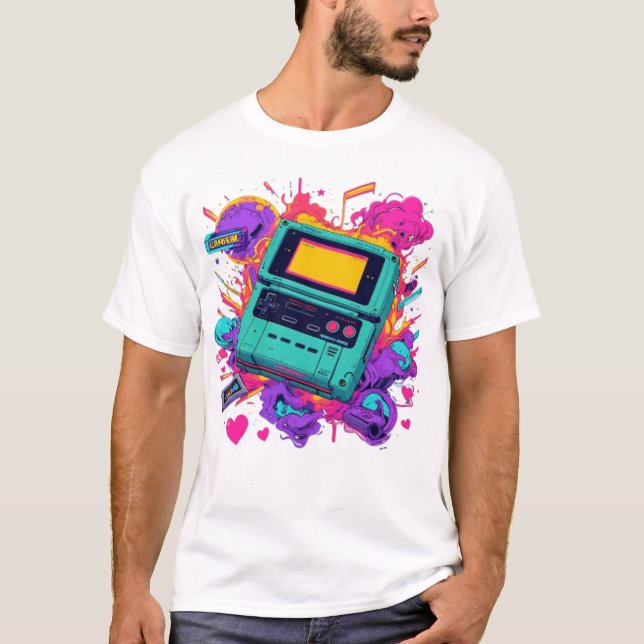 Vibes Retro Gamer - Camiseta Neon Arcade de 90 (Anverso)