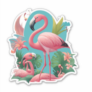 Vibes tropicales Flamingo Pegatinas para cada ocas