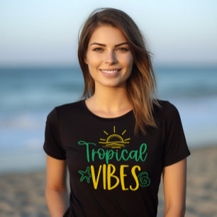 "Vibes tropicales" Paraíso camiseta de verano para