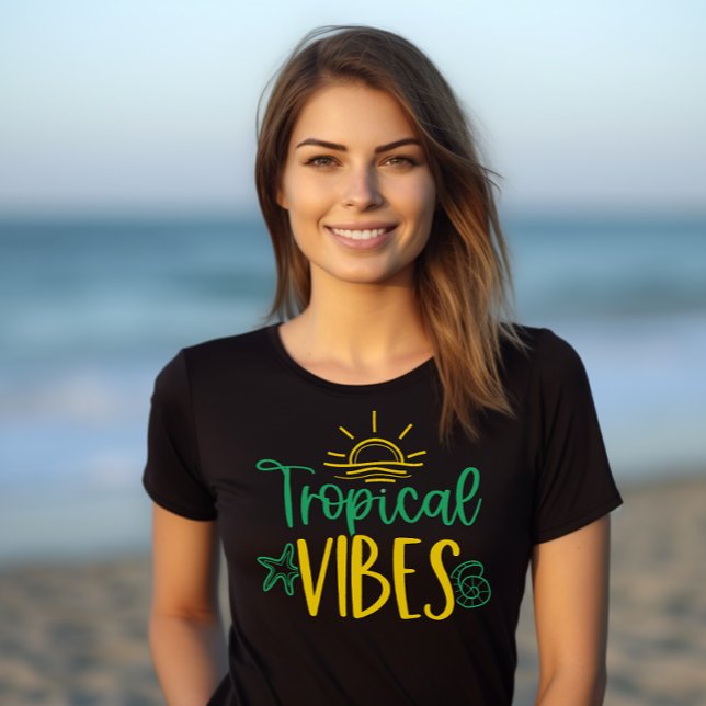 "Vibes tropicales" Paraíso camiseta de verano para (Subido por el creador)