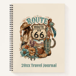 Vibra de diario de viaje de vaquera Boho Ruta 66