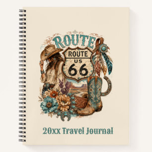 Vibra de diario de viaje de vaquera Boho Ruta 66