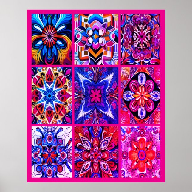 Vibra Retro de los 70 en un Póster de Pared Multic (Frente)