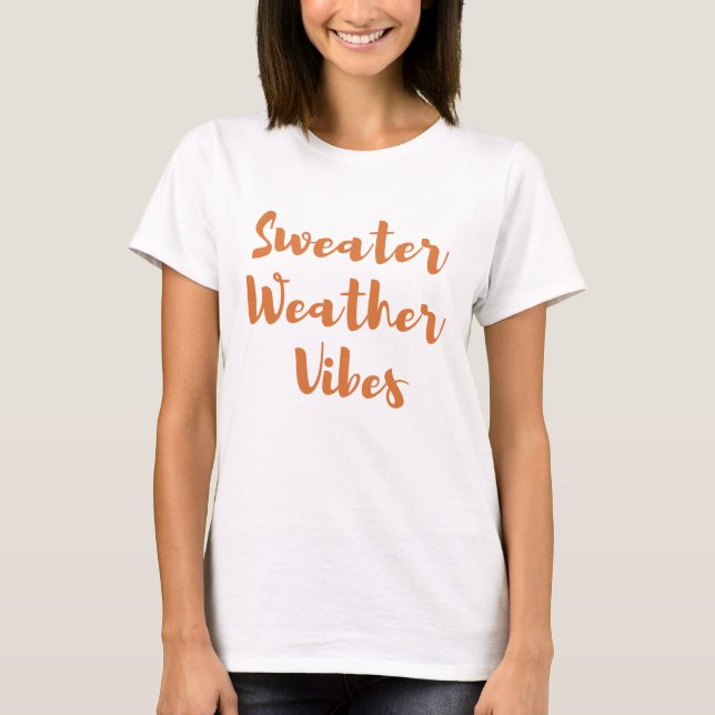 vibraciones climáticas de suéter, camiseta naranja (Anverso)